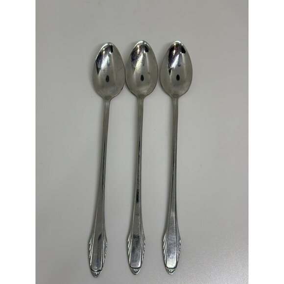 VTG Unknown Brand Set Of 3 Stainless Steel Long Teaspoons for Tea Coffee Kitchen - Picture 2 of 5